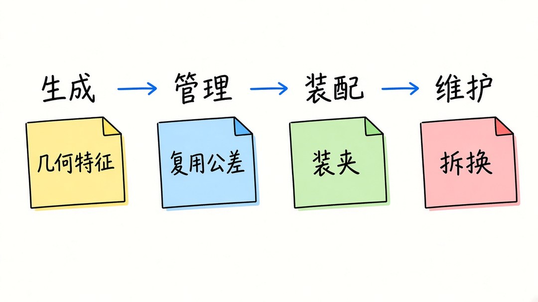 图 2：零件生命周期与维度对照（AI 生成示意图）