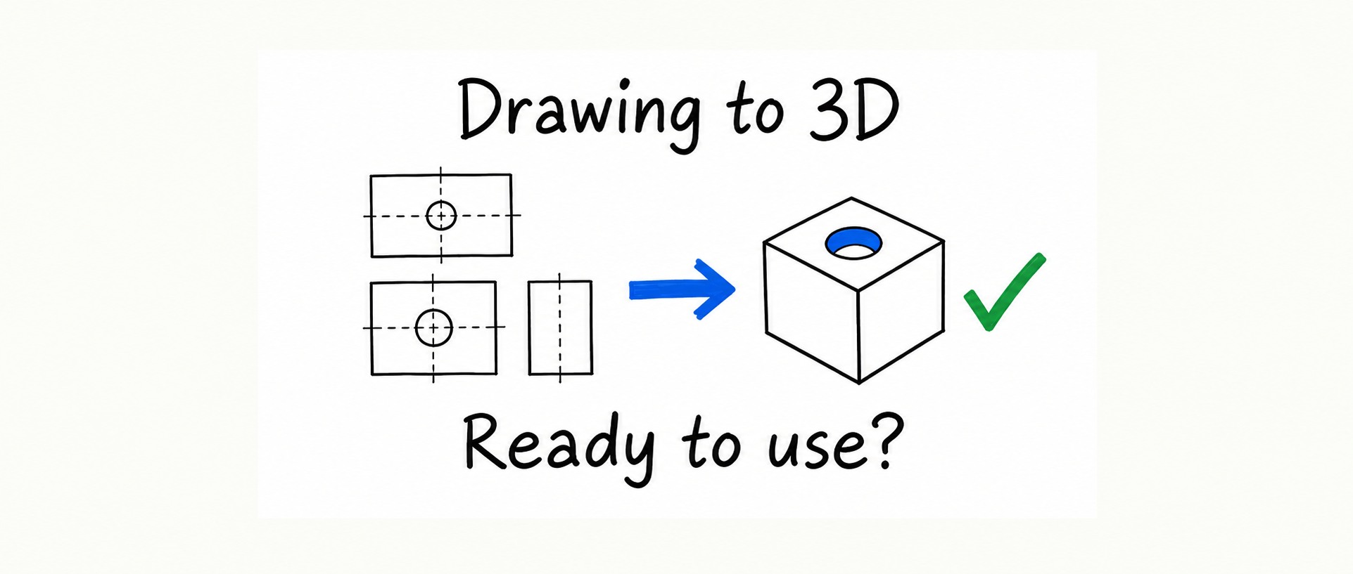 Is commercial AI ready for drawing-to-CAD? — conceptual geometry illustration